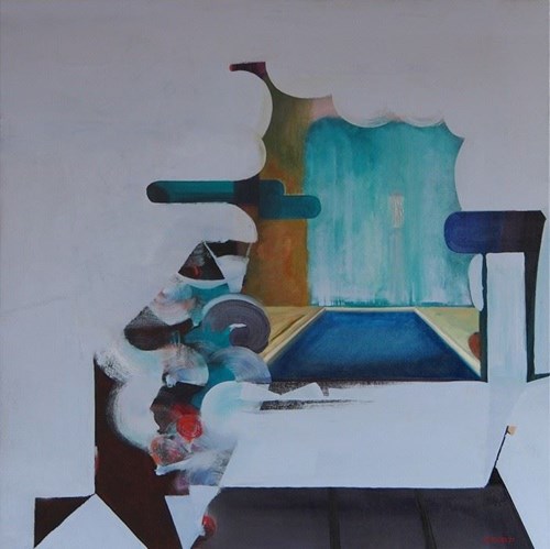 Living room painting by Rafał Knop titled The City III