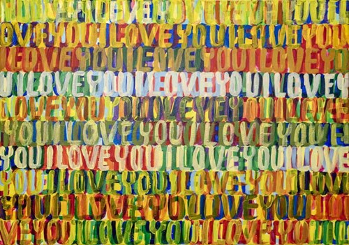 Living room painting by Dominika Korzeniowska titled I love you