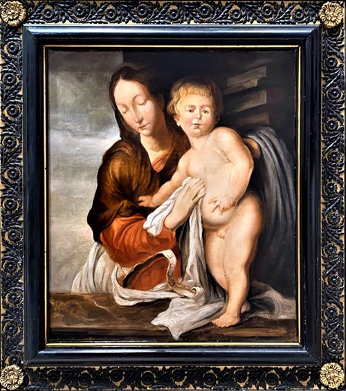 Obraz do salonu artysty Artysta Nierozpoznany pod tytułem Madonna z Dzieciątkiem, XX w.