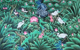 A painting in the style of Pengosekan from Bali