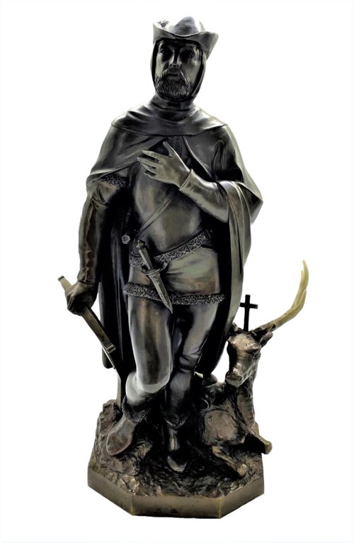 Rzeźba do salonu artysty Artysta Nierozpoznany pod tytułem Św. Hubert