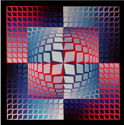 Grafika do salonu artysty Victor Vasarely pod tytułem Quasar-Zett