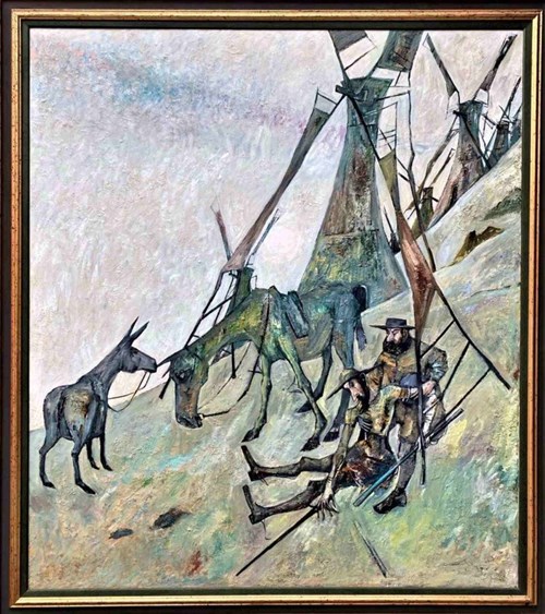 Living room painting by Iwan Kulik titled Don Quixote