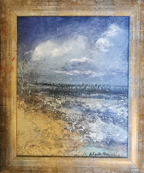 Living room painting by Anna Spałek Młynarczyk titled Baltic Coast – Dziwnów