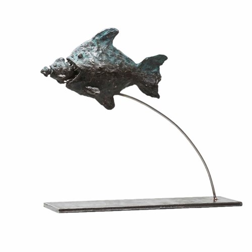 Living room sculpture by Bartłomiej Śnieciński titled There's always a bigger fish
