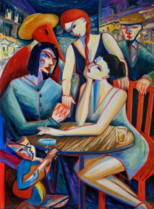 Living room painting by Maciej Cieśla titled Evening and phantasmagoria