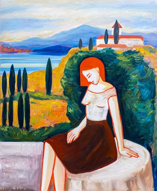 Living room painting by Maciej Cieśla titled untitled (In Tuscany)