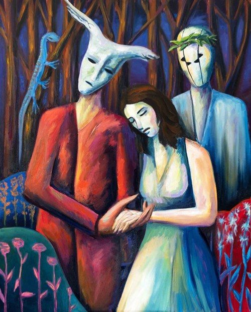 Living room painting by Maciej Cieśla titled Witch’s Love