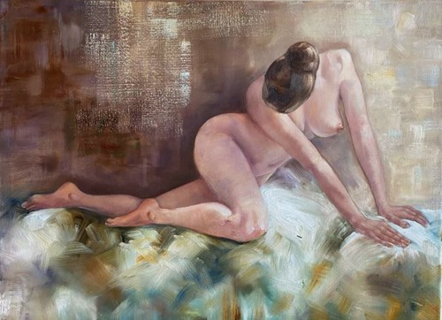 Living room painting by _Katarzyna_ titled Naked Muse
