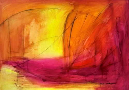 Living room painting by Joanna Wietrzycka titled Structures of Dreams