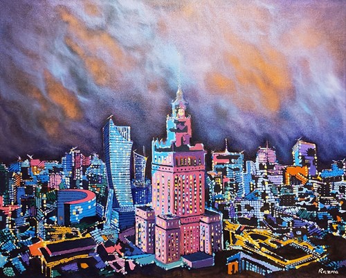 Living room painting by David Razma titled Warsaw