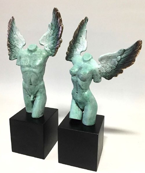 Rzeźba do salonu artysty Katarzyna Bułka-Matłacz pod tytułem Anioły