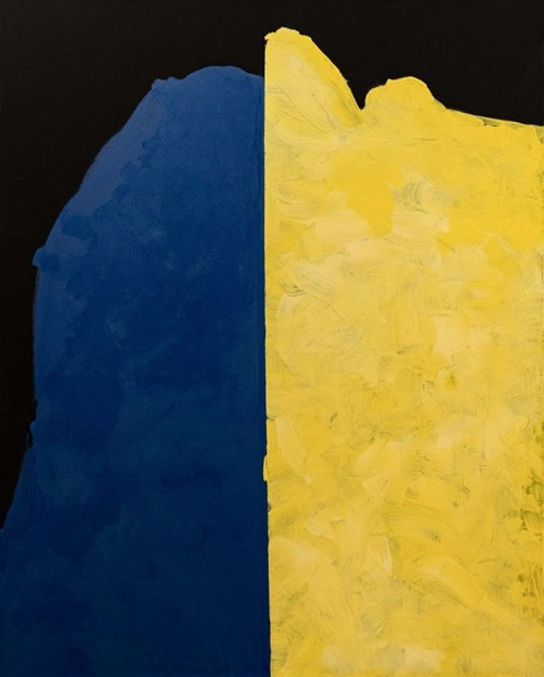 Obraz do salonu artysty Norman Leto pod tytułem Abstrakcja (niebiesko-żółta)