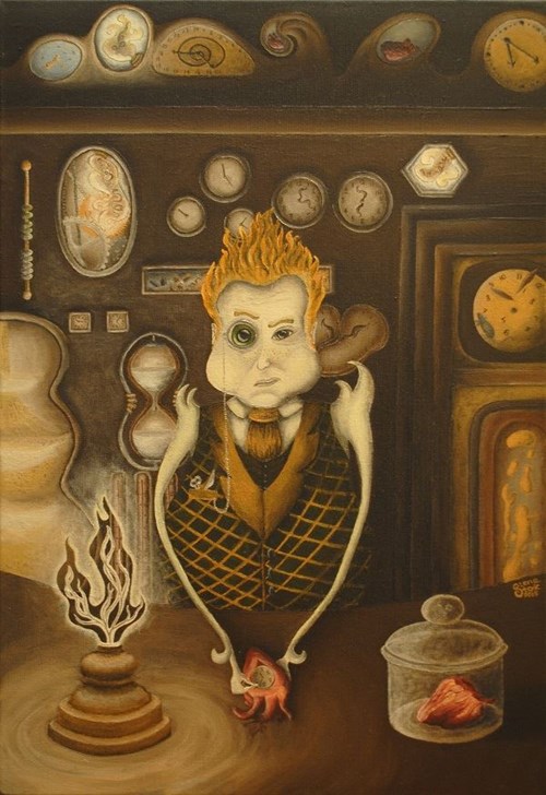 Living room painting by Lena Sterk titled Watchmaker