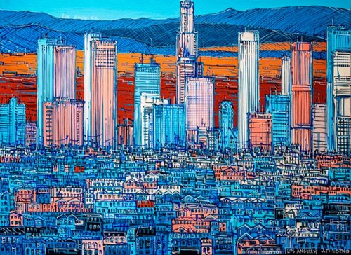 Living room painting by Joanna Mieszko titled Los Angeles