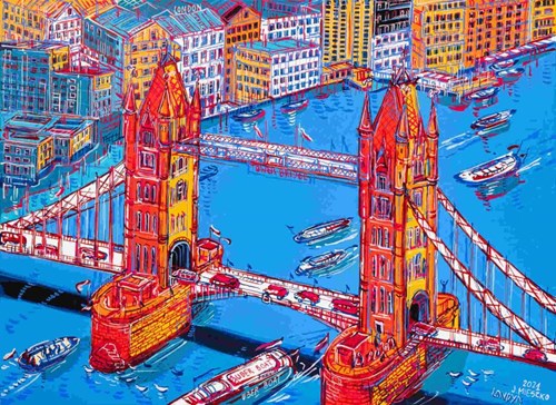 Living room painting by Joanna Mieszko titled Tower Bridge London (No. XI-240-413)