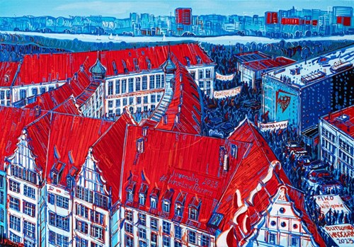 Living room painting by Joanna Mieszko titled Wrocław University of Technology (NR XI-362-967)