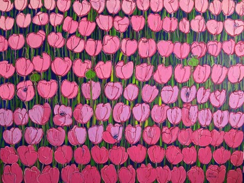 Obraz do salonu artysty Joanna Mieszko pod tytułem Maki różowe