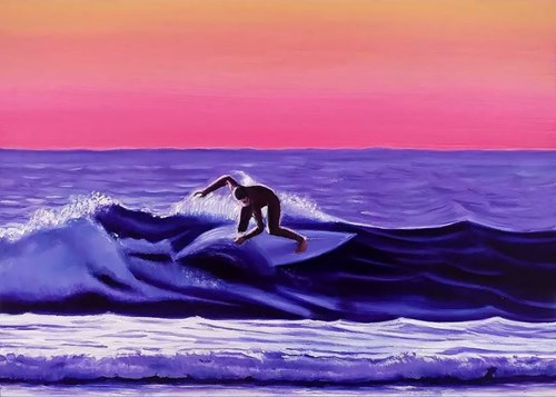Living room painting by Maciej Majewski titled Velvet Wave
