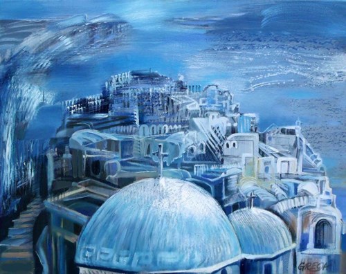 Living room painting by Rafał Mruszczak titled Greece