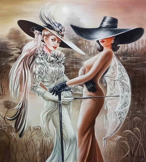 Living room painting by Rafał Mruszczak titled A walk
