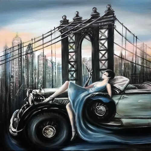 Living room painting by Rafał Mruszczak titled Big City