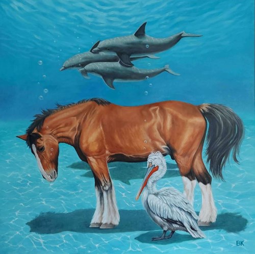 Obraz do salonu artysty Beata Kowalczyk pod tytułem Sekretne życie koni