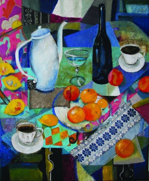 Obraz do salonu artysty Inez White pod tytułem Śniadanie u Tiffaniego