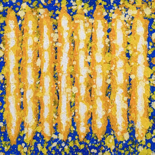 Obraz do salonu artysty Leon Tarasewicz pod tytułem Abstrakcja niebiesko-żółta