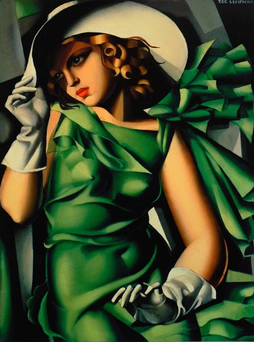 Living room print by Tamara Łempicka titled Young Lady with gloves (54/100)