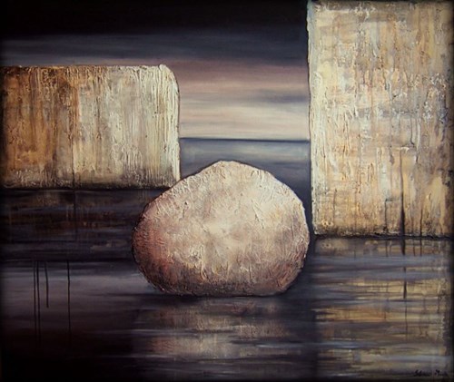Living room painting by Sabina Maria Grzyb titled A stone nocturne
