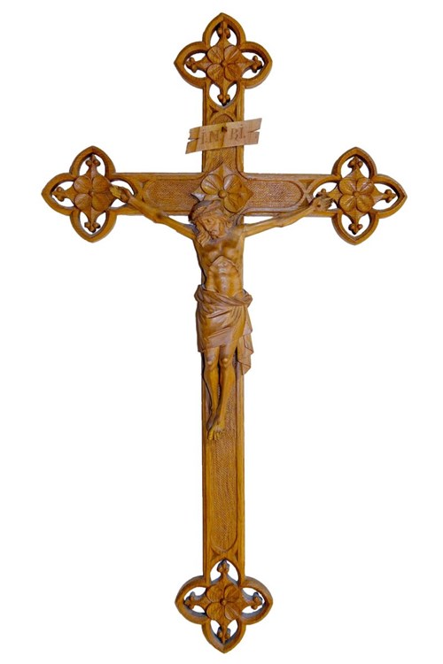 Rzeźba do salonu artysty Autor nierozpoznany pod tytułem Krzyż drewniany, XIX/XX w.