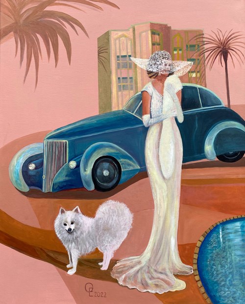Obraz do salonu artysty Elżbieta Grzybek pod tytułem Dzień w Monte Carlo