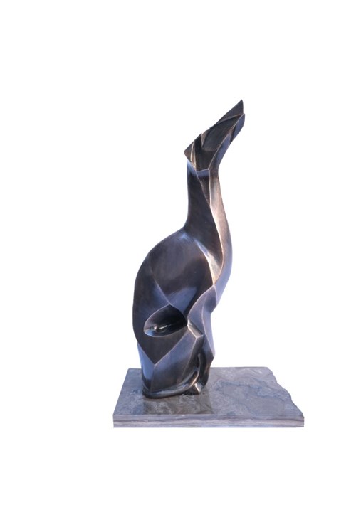 Living room sculpture by Norbert Sarnecki titled Greyhound