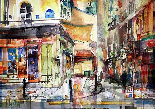 Obraz do salonu artysty Krzysztof Ludwin pod tytułem Paryż w kolorach
