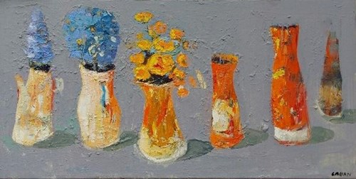 Living room painting by Jolanta Caban titled Still life with the eagles