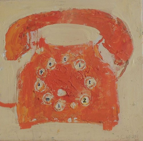 Living room painting by Jolanta Caban titled Phone