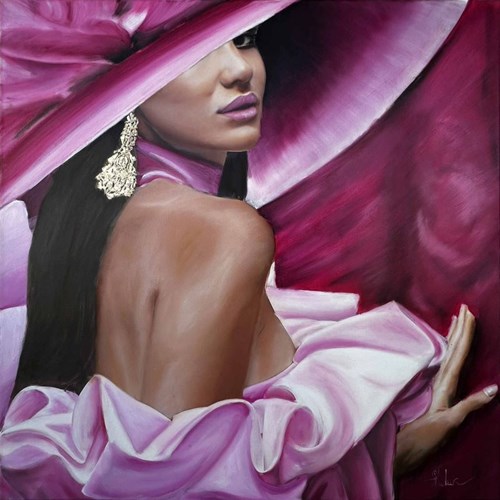 Living room painting by Artem Tuliuk titled Pink Hat