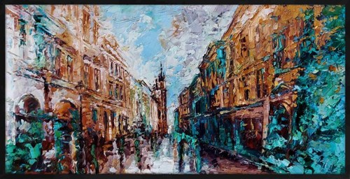 Obraz do salonu artysty Krystyna Róż-Pasek pod tytułem Krakowska ulica