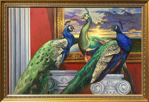 Obraz do salonu artysty Anita Kuchta-Kurasińska pod tytułem Trzy pawie