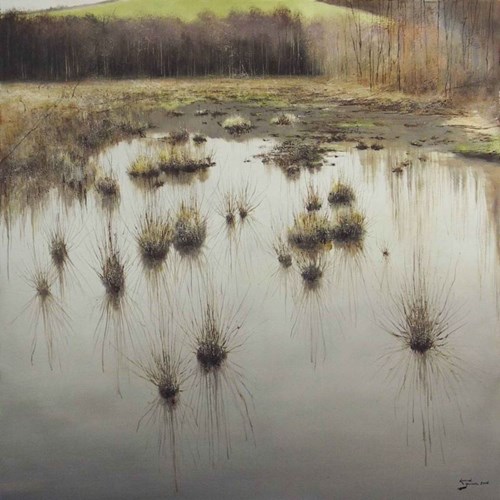 Living room painting by Konrad Hamada titled Wetlands