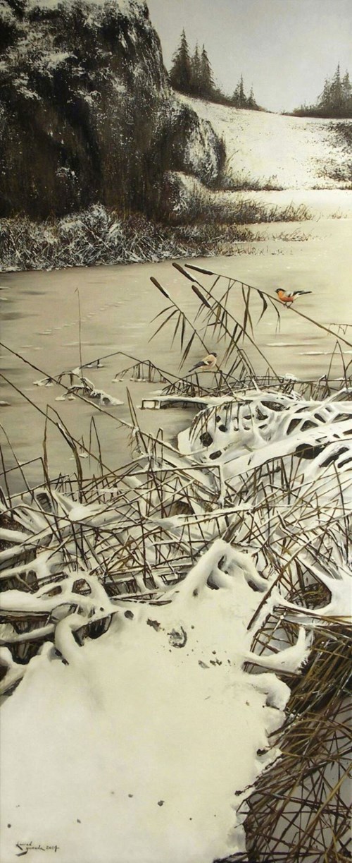 Obraz do salonu artysty Konrad Hamada pod tytułem Zimowy dialog