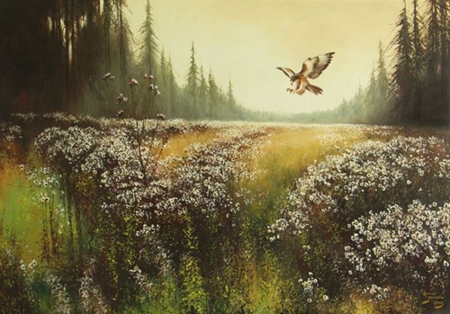 Living room painting by Konrad Hamada titled The Hunt
