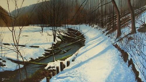 Obraz do salonu artysty Konrad Hamada pod tytułem Zima w pełni