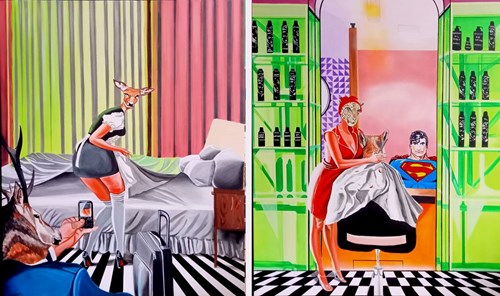 Living room painting by Magdalena Karwowska titled Man of the world