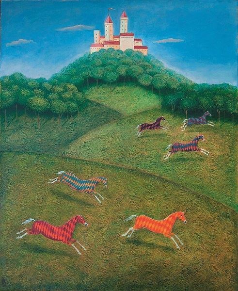 Obraz do salonu artysty Malwina de Brade pod tytułem Rycerskie konie