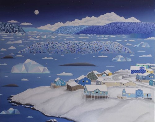 Living room painting by Magda Szwabe titled Arctic Island