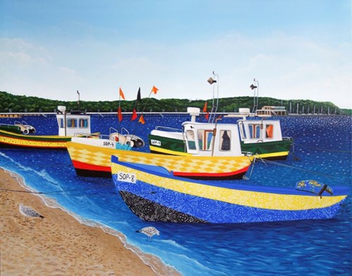 Living room painting by Magda Szwabe titled Sopot Beach