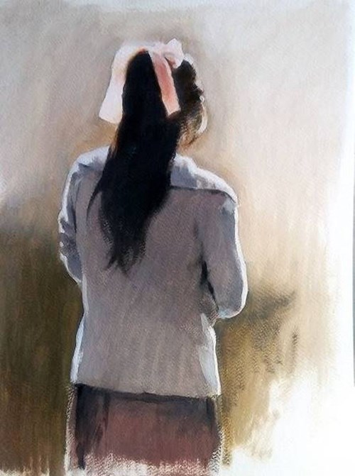 Obraz do salonu artysty Jan Dubrowin pod tytułem Portret dziewczynki