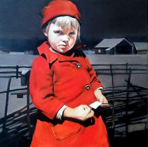 Obraz do salonu artysty Jan Dubrowin pod tytułem Czerwony kapturek